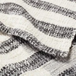 Contrast Edge Stripe Throw Blanket Railroad Gray/Cream - Hearth & Hand™ With Magnolia -Furniture Store GUEST 0a74bc6c 6488 48cf 9a5e 7202f8c219e4