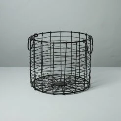 Round Wire Storage Basket With Handles Black - Hearth & Hand™ With Magnolia -Furniture Store GUEST 120e63a7 77b2 4fd8 a437 cab6653b0a86