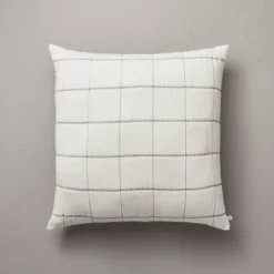 26"x26" Grid Lines Matelassé Euro Bed Pillow - Hearth & Hand™ With Magnolia -Furniture Store GUEST 1cfc430c 3527 48f7 9177 6aa536143abe