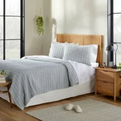 Alternating Stripe Matelassé Coverlet - Hearth & Hand™ With Magnolia -Furniture Store GUEST 3cc612f7 b78d 4c8c ace7 7291fc98a960