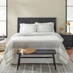 Alternating Pinstripe Duvet & Sham Set Gray/Cream - Hearth & Hand™ With Magnolia -Furniture Store GUEST 40f44a97 3e84 4de5 8627 270194ca37dc