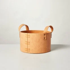 Faux Leather Storage Bin Camel Brown - Hearth & Hand™ With Magnolia -Furniture Store GUEST 44d96e68 729c 45be 9c1d 095880db7830