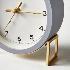 Round Decorative Tabletop Clock - Gray/Brass - Hearth & Hand™ With Magnolia -Furniture Store GUEST 4ba99be4 ddf9 4ffe bc0a 2bd14c6dcd79