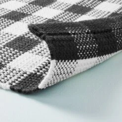 Textured Gingham Indoor/Outdoor Woven Area Rug Dark Gray/Cream - Hearth & Hand™ With Magnolia 7 Textured Gingham Indoor/Outdoor Woven Area Rug Dark Gray/Cream - Hearth & Hand™ With Magnolia -Furniture Store GUEST 59c84c51 ff59 41d4 aafd 9637c81802a5