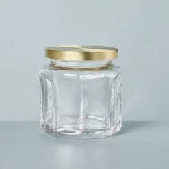 Sculpted Glass Canister Clear/Brass - Hearth & Hand™ With Magnolia -Furniture Store GUEST 628e2805 fc16 48dc 9905 edb119df337b