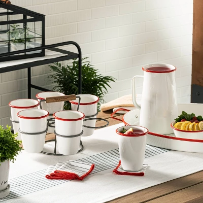 Core Stripes Twisted Fringe Oversized Table Runner Blue/Cream - Hearth & Hand™ With Magnolia 1 Core Stripes Twisted Fringe Oversized Table Runner Blue/Cream - Hearth & Hand™ With Magnolia