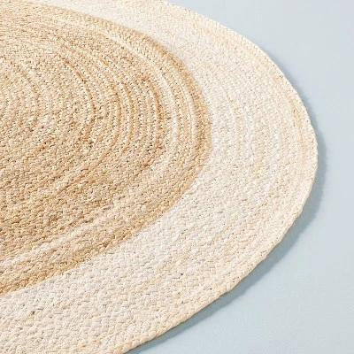 Bordered Color Block Braided Jute Area Rug Cream/Natural - Hearth & Hand™ With Magnolia 2 Bordered Color Block Braided Jute Area Rug Cream/Natural - Hearth & Hand™ With Magnolia - Image 2