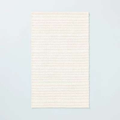 Textured Stripe Indoor/Outdoor Woven Area Rug Beige/Cream - Hearth & Hand™ With Magnolia 4 Textured Stripe Indoor/Outdoor Woven Area Rug Beige/Cream - Hearth & Hand™ With Magnolia - Image 4