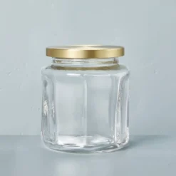 Sculpted Glass Canister Clear/Brass - Hearth & Hand™ With Magnolia -Furniture Store GUEST 915af183 2194 4587 ac6b 1c8b82b24702