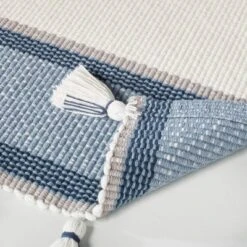 20" X 32" Color Block Stripe Tassels Bath Rug Faded Blue/White - Hearth & Hand™ With Magnolia 5 20" X 32" Color Block Stripe Tassels Bath Rug Faded Blue/White - Hearth & Hand™ With Magnolia -Furniture Store GUEST 965eb334 1e31 467e 9a9f 35ffecd97d72