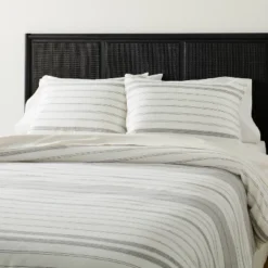 Alternating Pinstripe Duvet & Sham Set Gray/Cream - Hearth & Hand™ With Magnolia -Furniture Store GUEST 99ea9eaa a4ca 48b7 8e04 56feb59ec9f6 1