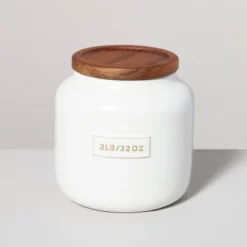 Dry Goods Stoneware Canister With Wood Lid Cream/Brown - Hearth & Hand™ With Magnolia -Furniture Store GUEST 9a628954 fe13 4a85 8006 a0d2b4f27491