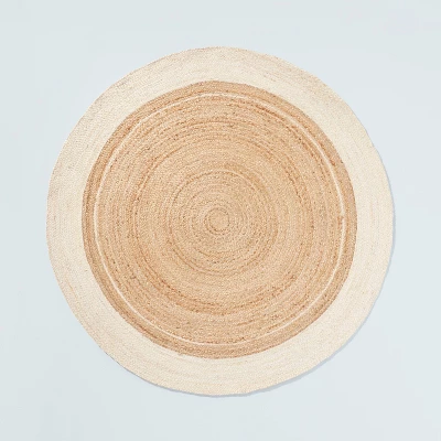 Bordered Color Block Braided Jute Area Rug Cream/Natural - Hearth & Hand™ With Magnolia 4 Bordered Color Block Braided Jute Area Rug Cream/Natural - Hearth & Hand™ With Magnolia - Image 4