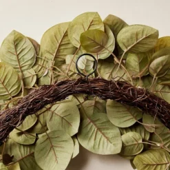 24" Faux Fall Leaf Wreath - Hearth & Hand™ With Magnolia -Furniture Store GUEST a26e451f 463e 4999 af5d fe05e515e3f6