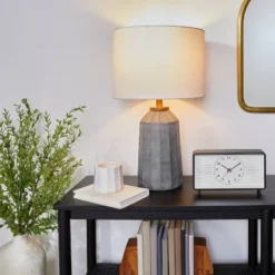 Carved Ceramic Table Lamp Dark Gray (Includes LED Light Bulb) - Hearth & Hand™ With Magnolia -Furniture Store GUEST a46bfd2c 5e9b 4152 a76f 8481e7b67a1c