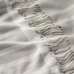 Tonal Plaid Stripes Woven Stadium Blanket Cream/Gray - Hearth & Hand™ With Magnolia -Furniture Store GUEST a547a455 2807 47d4 81a0 5dc93e6ede8a