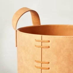 Faux Leather Storage Bin Camel Brown - Hearth & Hand™ With Magnolia -Furniture Store GUEST a690a4f2 fdff 45a8 bfee d68985dd8506