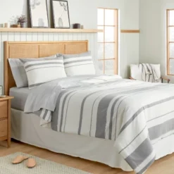 Herringbone Stripe Comforter & Sham Set Sour Cream/Railroad Gray -Furniture Store GUEST c1de9510 0cb1 4d6a 8f79 c0da648367c9