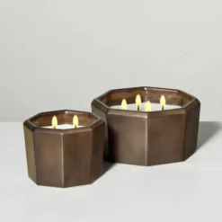 Octagonal Ceramic Autumn Cider Fall Jar Candle Metallic Bronze - Hearth & Hand™ With Magnolia -Furniture Store GUEST c2d76d0f 821b 4b02 b2fe 1a79665ccca4