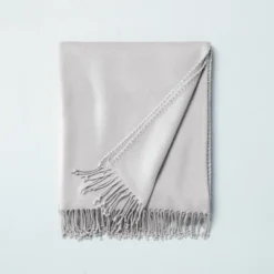 Solid Hemstitch With Fringe Throw Blanket - Hearth & Hand™ With Magnolia -Furniture Store GUEST c7974385 e083 4476 bd38 ee9808ba2f04