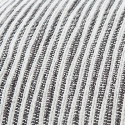 24"x24" Woven Slub Stripe Throw Pillow With Tassels Gray/White - Hearth & Hand™ With Magnolia 2 24"x24" Woven Slub Stripe Throw Pillow With Tassels Gray/White - Hearth & Hand™ With Magnolia - Image 2