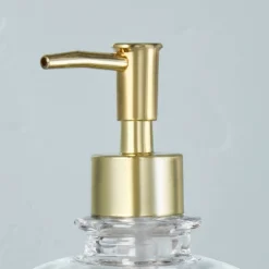 Sculpted Glass Soap/Lotion Pump Dispenser Clear/Brass - Hearth & Hand™ With Magnolia -Furniture Store GUEST d413e622 c778 407d a23b 34911bd8705e