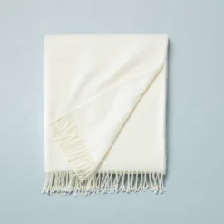 Solid Hemstitch With Fringe Throw Blanket - Hearth & Hand™ With Magnolia -Furniture Store GUEST d514af1b 5e17 4899 b34d c457ac7ff1f0