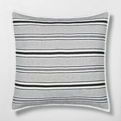 Textured Stripe Pillow Sham Dark Gray/Cream - Hearth & Hand With Magnolia -Furniture Store GUEST e5d23bbb adcc 4d87 a960 dc48647436f7