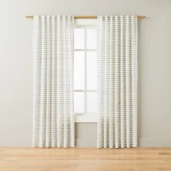 Blanket Stitch Curtain Panel Dark Gray/Cream - Hearth & Hand™ With Magnolia -Furniture Store GUEST e8962afc 09d7 4b24 8546 b1d44420a887